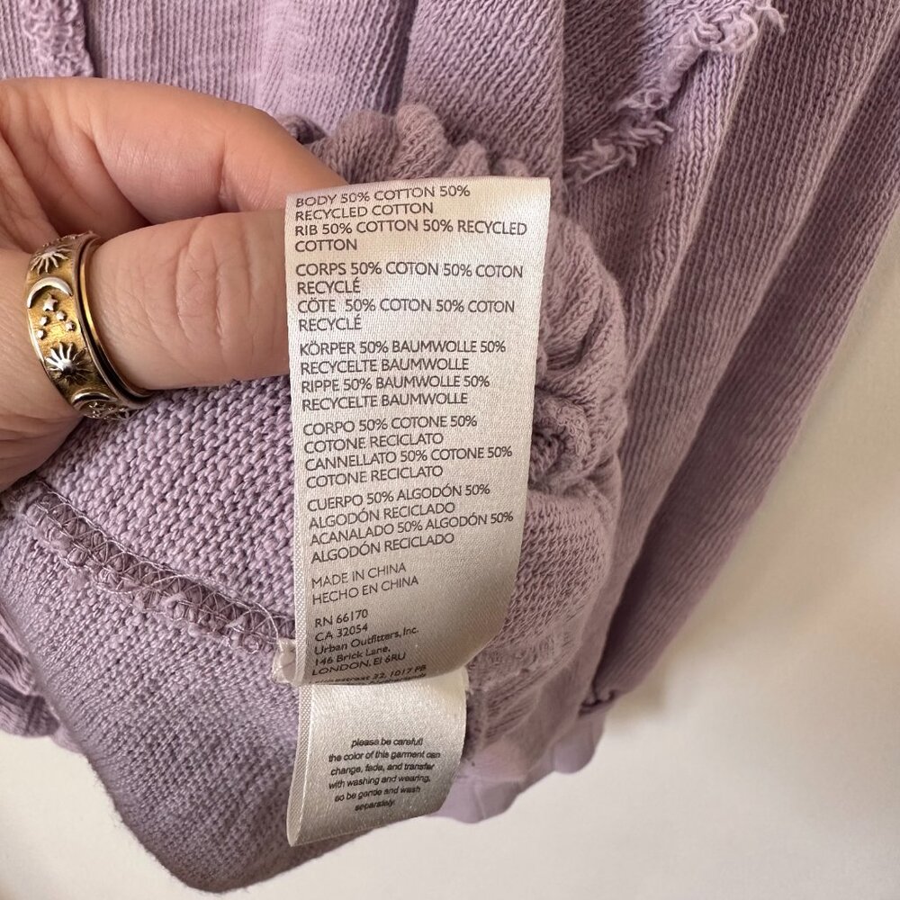 Free People We The Free Lilac Oversized Scoop Neck Top Elastic Hem M - Picture 5 of 6